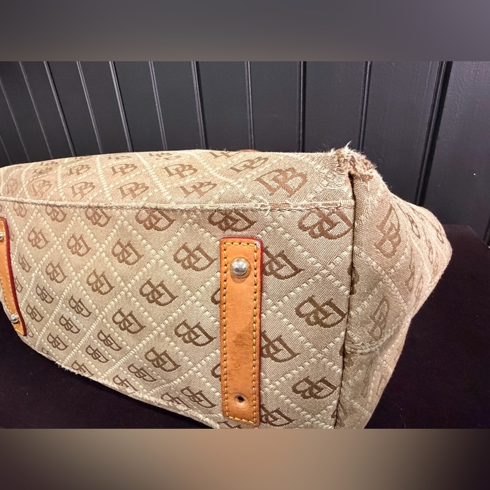 Dooney & Bourke Vintage Tan and Orange Tote Bag - Picture 10 of 15